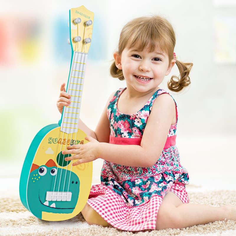 35cm Kidsren's Musical Instrument Ukulele Small Guitar Mini Four-String Playable Early Education Music Guitar Toy