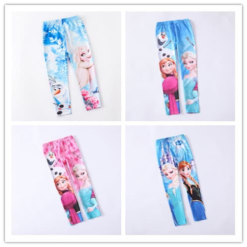 2026 New Model Children's Elsa Digital Print Cotton Long Pants, Suitable for Outdoor Wear, Autumn Style Leggings for Girls