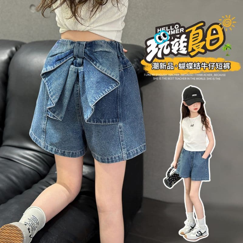 Quality Original Large in stock Bow Vest Denim Shorts suit