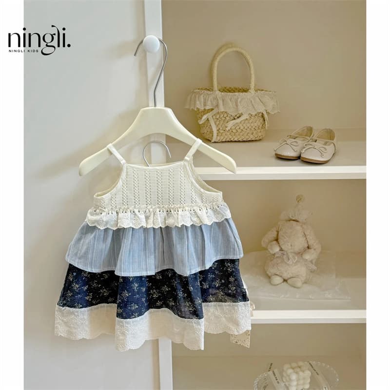 Lime Children's Wear Girls Summer Western Style Floral Sling Stitching Summer New Princess Dress dress Stitching Dress Trendy