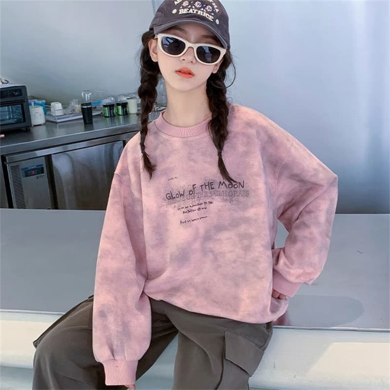 Girls' Sweatshirt Spring and Autumn 2026 New Style Loose Casual Clothing for Girls, Big Girl Spring Outfit, Children's Long-Sleeve Top