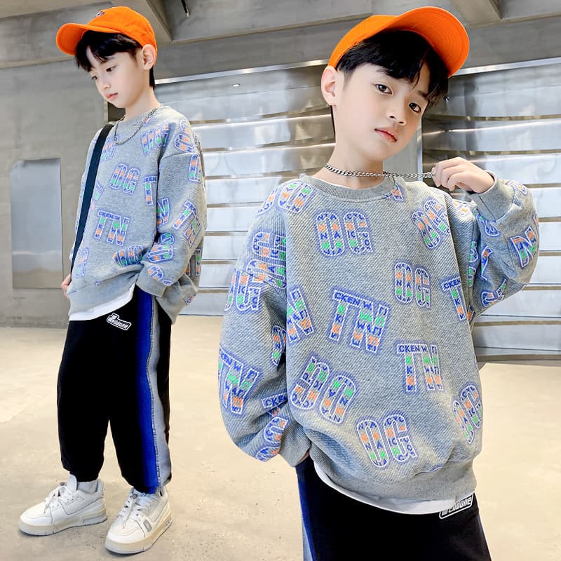 Children's Clothing Boys' Autumn Sweatshirt Spring and Autumn Style 2022 New Boys' Autumn Trendy Tops for Older Kids
