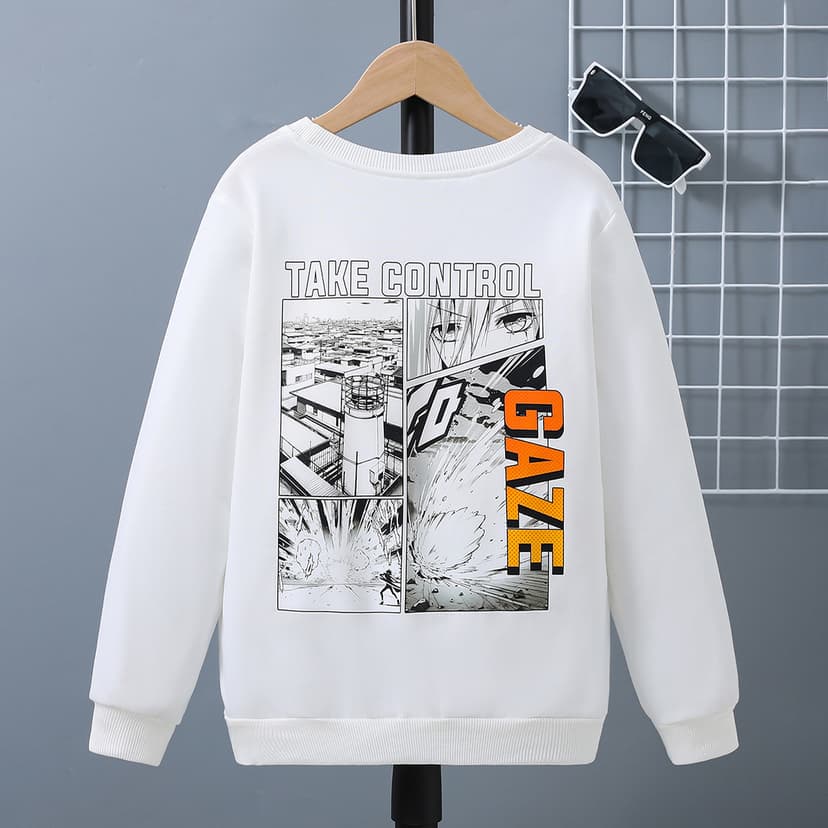 Children's Sweatshirts 2024 Spring Export Casual Custom Cartoon Printing (Can Be Customized with Pictures) Boys' Tops