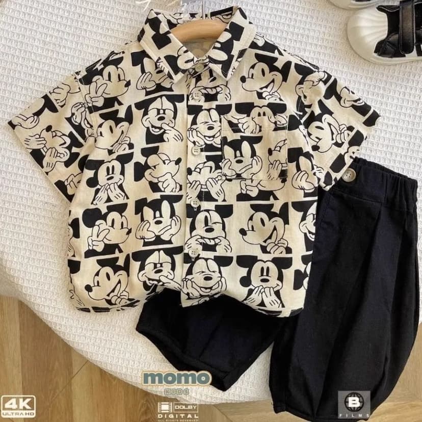 Boys' Short-Sleeved Shirts 2026 Summer New Style Full-Print Cartoon Shirts for Kidsren and Babies, Stylish Thin and Trendy Tops