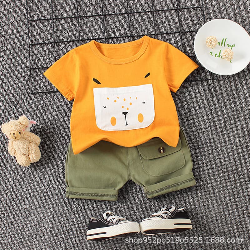 Children's Clothing Boys Summer Suits Kidsren's Baby Short-Sleeved Shorts 2025 New Boys Summer Kidsren's Trendy and Handsome Summer Clothes