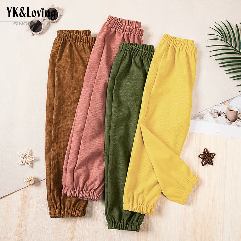 Cross-Border Wholesale 2025 New Boys' Autumn and Winter Clothing High-Quality Corduroy Fabric Kidsren's Long Bear Pants
