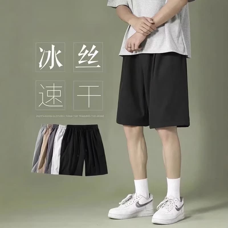 Summer New Men's Basketball Shorts for Outdoor Wear, Ins Style, Youth Quick-Dry Loose Casual Knee-Length Shorts Trendy