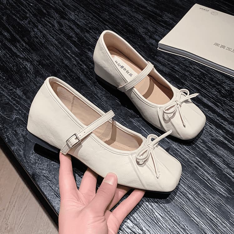 French-Style Height-Increasing 5cm Mary Jane Shoes for Women, 2025 New Autumn Versatile Retro Non-Slip Bow-Knot Single Shoes