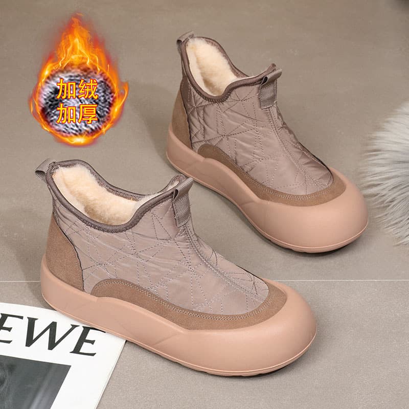 Thickened Sheep Wool Snow Boots 2025 Winter New Fashion Versatile Cotton Boots One-Leg Non-Slip Waterproof Women's Cotton Shoes