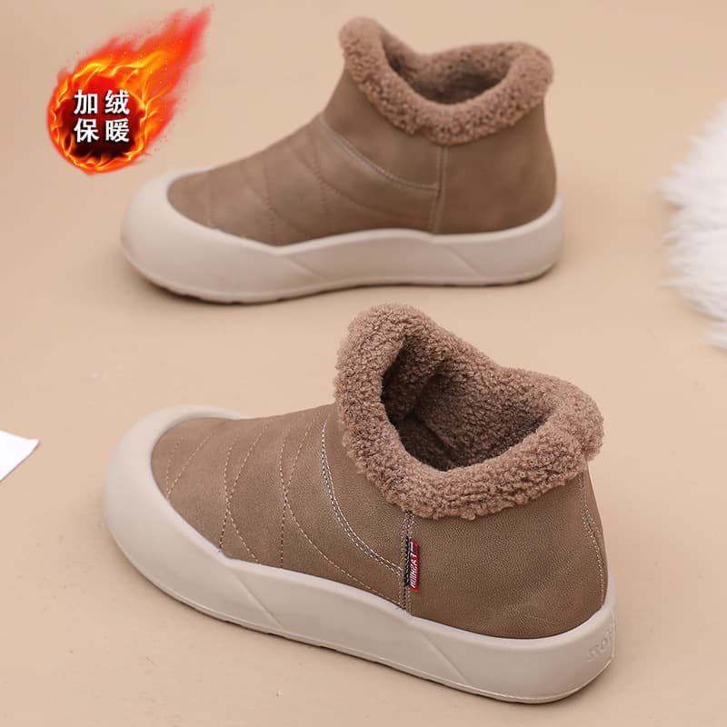 Korean Style Fashion Snow Boots 2025 Winter New Cross-Border Warm Fleece-Lined Thickened Cotton Boots for Women, Non-Slip Comfortable Cotton Shoes