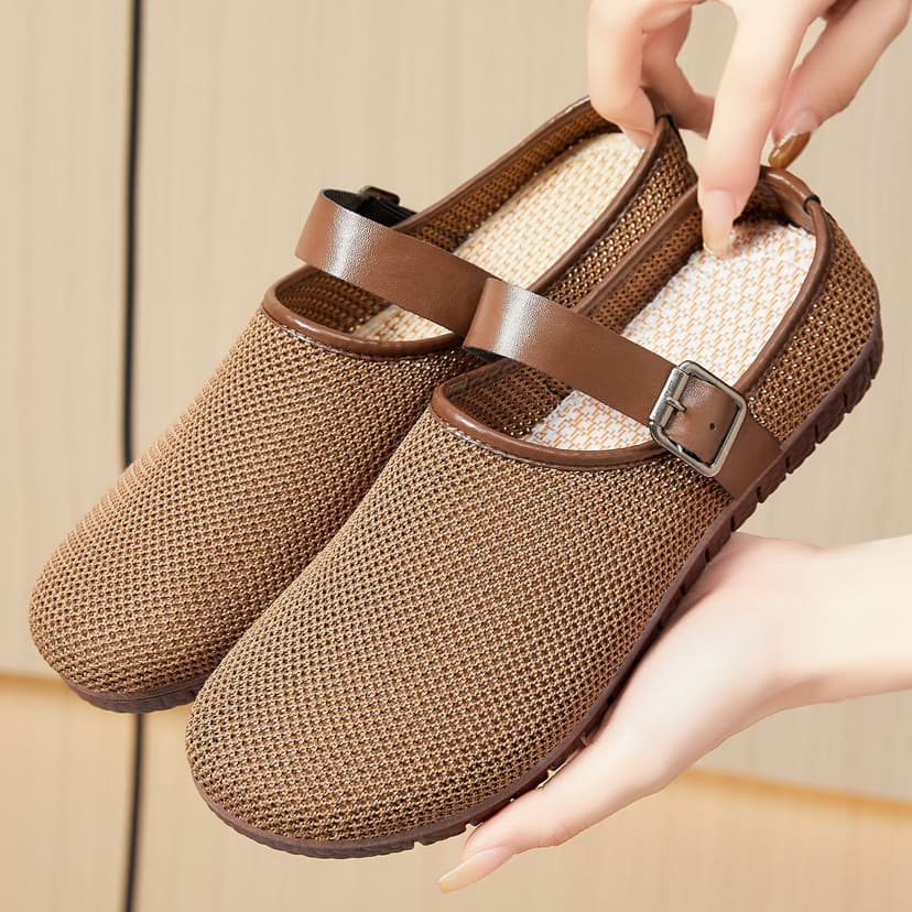 Shoes for Women New Cross-Border Versatile Retro Soft-Soled Sandals Ins Women's Outer Slippers Casual Mesh Toe Half Slippers