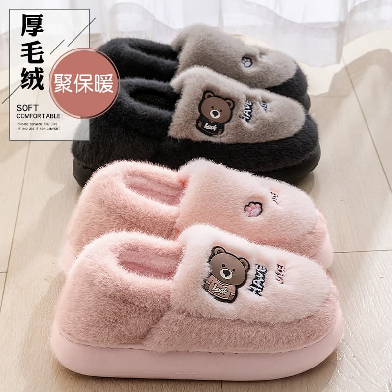 Cotton Slippers for Women 2025 Winter New Style Indoor and Outdoor Wear Non-Slip Fleece-Lined Warm Outer Wear Bag Heel Cotton Shoes for Women