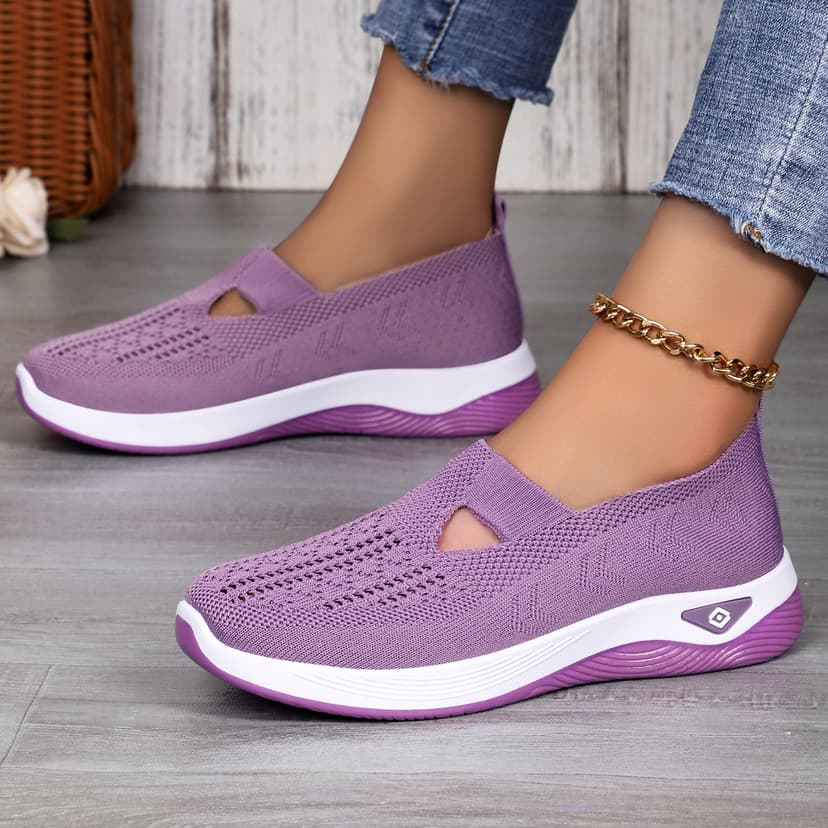 Shoes for Middle-Aged and Elderly Women, New Breathable and Comfortable Single Shoes, Factory Direct Sales, Soft-Soled Casual Slip-On Mesh Mother's Shoes