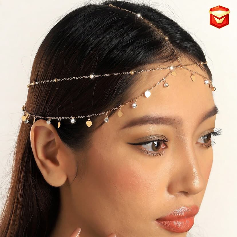 European and American Export New Street Style Super Shiny Sequin Wave Tassel Rhinestone Chain Bridal Wedding Headdress Headband Hair Accessories