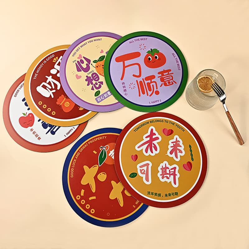 Creative Cartoon Cute Pvc Soft Rubber Mat Custom-Made Kidsren's Placemat Dining Table Heat Insulation Mat Anti-Scalding Mat Tea Coaster Creative