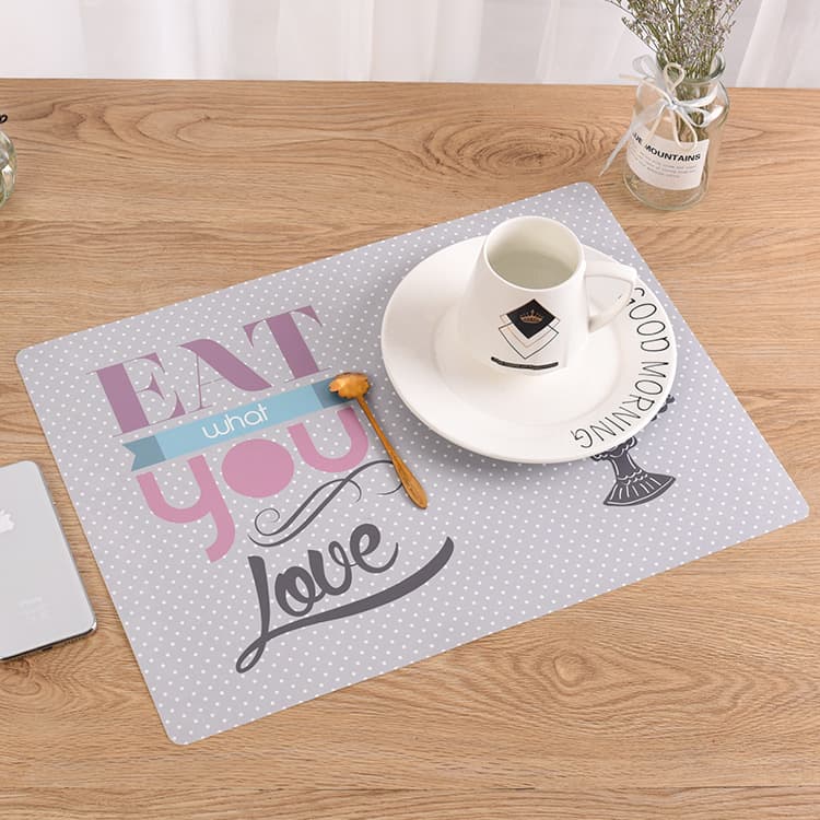 Wow European Style Non-Slip Mat Simple Printed Western Food Mat Household Pp Plastic Insulation Mat Bowl Mat Waterproof Leisure Placemat